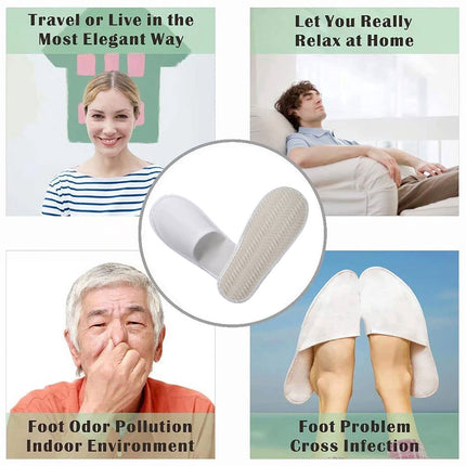 20 Pairs Disposable Non Slip Slippers Brushed Plush Bottom Soft Sole Comfort