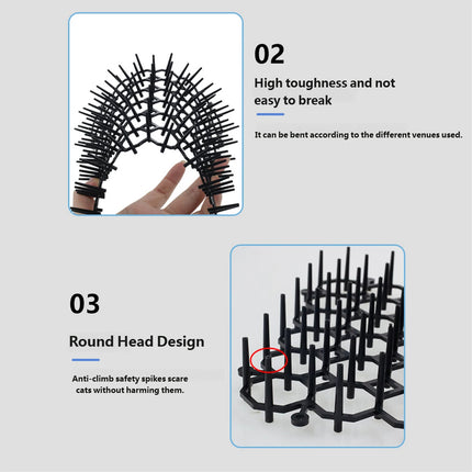 24PCS Cat Deterrent Spike Mat for Garden Balcony Fence Sofa