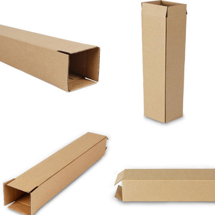 50pcs Long Strip Carton Flat Square Durable Shipping Boxes for Packaging Storage