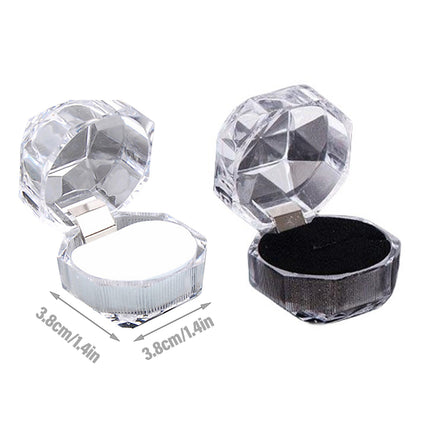 20pcs Acrylic Octagonal Jewelry Ring Earrings Box Transparent Display Cases