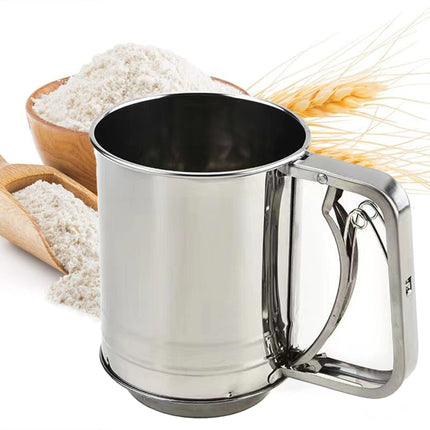 Stainless Steel Handheld Flour Sieve Home Filter Mesh Sieve Baking Tool Durable
