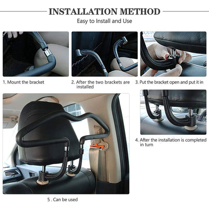 Car Clothes Rack Back Seat Hanger Bar Vehicle Garment Holder Travel Storage Rod