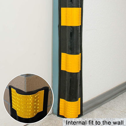 2PCS Parking Lot Corner Protector Heavy Duty Rubber Highlight Reflection Durable