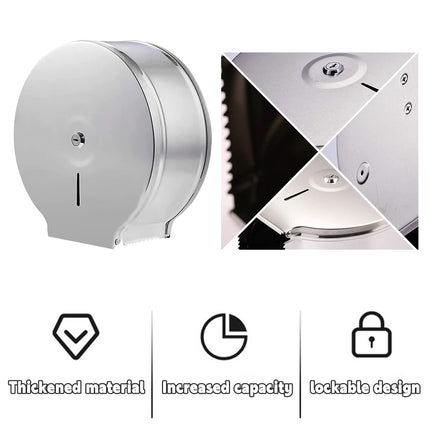 Stainless Steel Toilet Paper Box Large Roll Dispenser Waterproof Tissue Holder