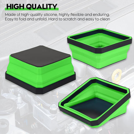 10PCS Silicone Magnetic Tool Tray Folding Storage Disk Screw Bolt Organizer