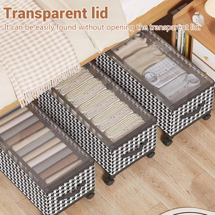 Under Bed Storage Box with Wheels Dustproof Large Capacity for Bedroom Storage