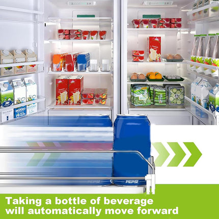 4pcs Automatic Beverage Pusher E Shape Shelf Organizer Supermarket Bottle Rack