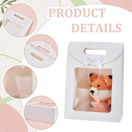 24PCS Bow Flap Tote Bag Reusable Shopping Carry Bag Gift Party Packaging Bag
