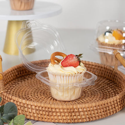 100PCS Transparent Cupcake Packaging Box Muffin Container Bakery