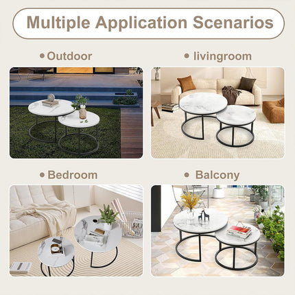 Round Tea Table Living Room Rock Plate for Home Coffee Table Modern Decor