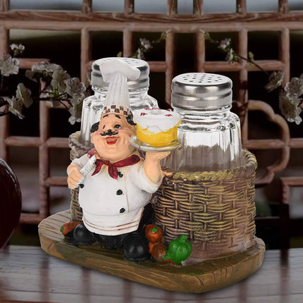 Chef Pepper Bottle Resin Handicraft Ornament Kitchen Decor Miniature Figurine