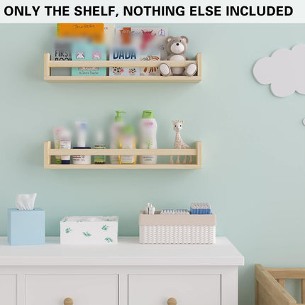 2PCS Solid Wood Wall Mounted Shelf Sturdy Durable Easy Installation Home Decor