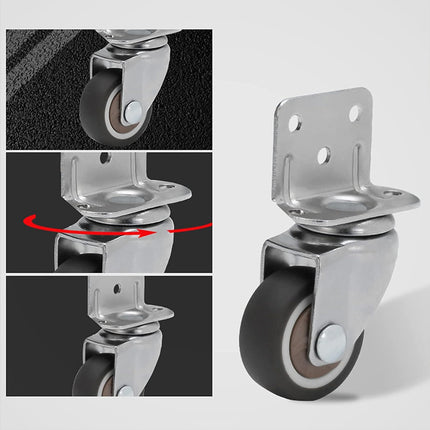 L Type Furniture Casters 4pcs 90-Degree Right Angle Small Wheel Furniture Wheels