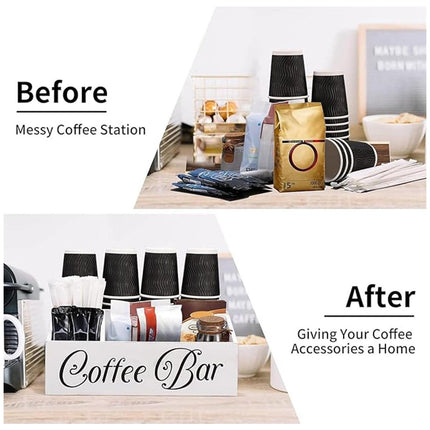 Wooden Coffee Capsule Storage Box Desktop Tea Bag Rack Organizer for Counter