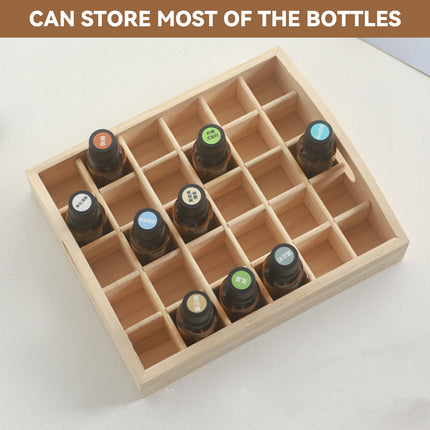 Essential Oil Tray 15ml Capacity 30 Grid Solid Wood Organize Display Storage