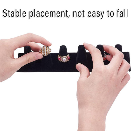 Resin Flocking Ring Holder Display Stand Jewelry Finger Rings Organizer Stand