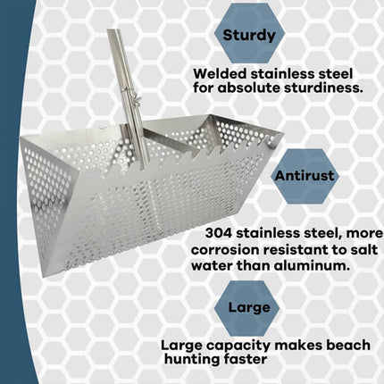 Stainless Steel Sand Screen Collapsible Beach Screen Crab Trap Fishing Gear