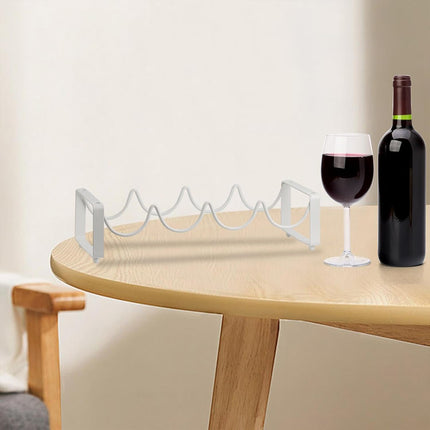 Iron Wine Rack Bottle Holder Metal Display Stand Tabletop Decorative Storage
