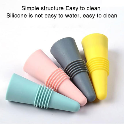 4 PCS Silicone Bottle Stoppers – Reusable Wine Beverage Sealer Bar Tool Set