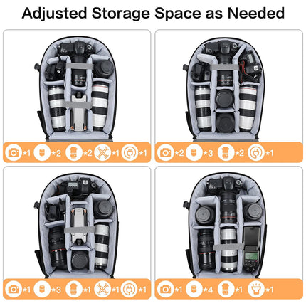 Camera Backpack Waterproof Hardshell Customisable Photography 44 x 30 x 19cm