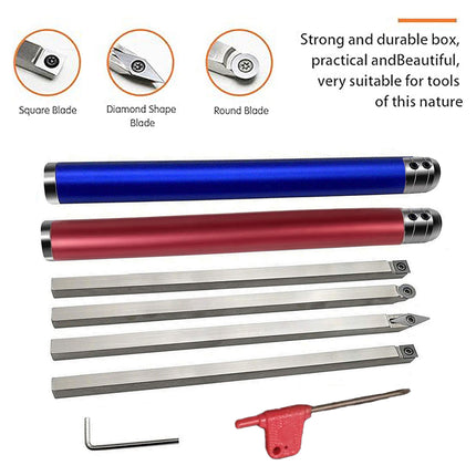 8PCS Wood Lathe Turning Tool Set High Speed Steel For Woodworking Craft Durable