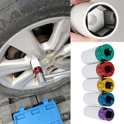 5 Piece Extra Long Lug Nut Impact Socket Set Wheel Hub Protection Heavy Duty