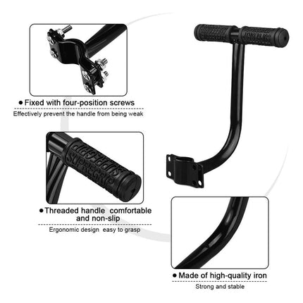 Padded Rear Passenger Bike Seat Kit With Backrest Handle
