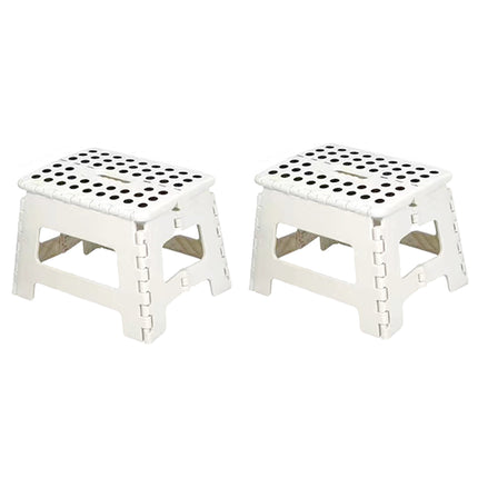2PCS Plastic Folding Stool Set Portable Space Saving Step Stools Indoor Outdoor