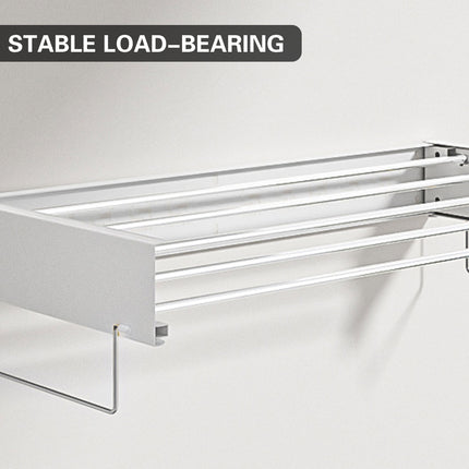 Wall Mount Foldable Clothes Drying Rack Sturdy Material Space Saving Balck/White