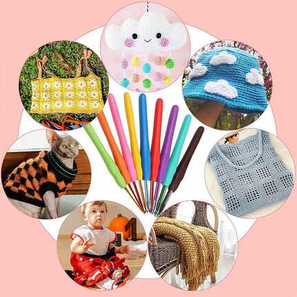 Beginner Crochet Yarn Set with Storage Case for DIY Scarf Hat Making Supplies
