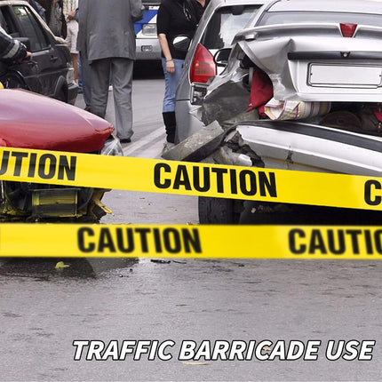 5PCS 100M Caution Warning Tape 75mm Yellow Black PE for Construction Marking