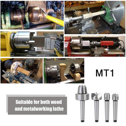 4pcs Woodworking Lathe Center Set Rotary Live Center Tool Kit Turning Machine