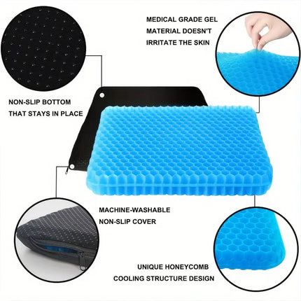Office Seat Cushion Silicone Honeycomb Cooling Pad Breathable Pressure Relief