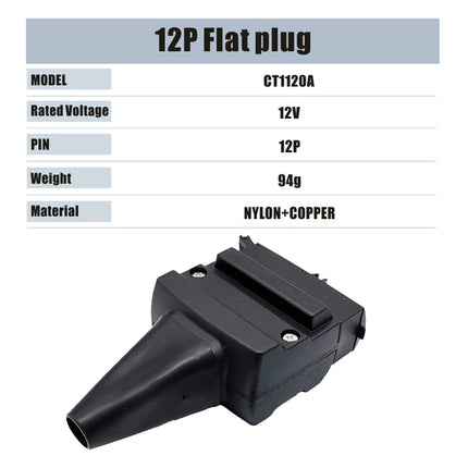 12 Pin Trailer Plug Heavy Duty Weatherproof for Caravan Truck Boat Tow Vehicle