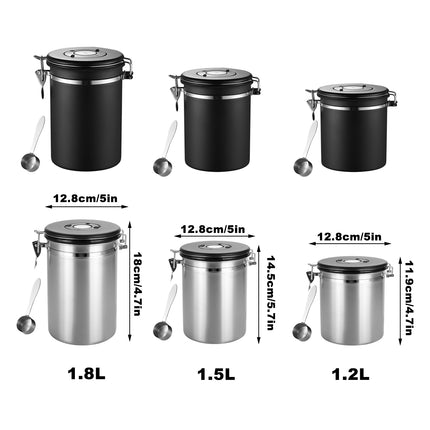 Coffee Powder Sealed Jar Airtight Storage Container for Kitchen Tea Sugar Beans