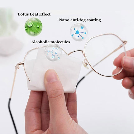 Anti Fog Wet Wipes 100PCS Lens Cleaning Paper for Glasses Screen Phone Camera