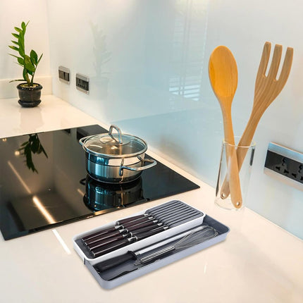 Drawer Dividers Kitchen Knife Organizer Storage Rack Holder Tray Utensil Insert
