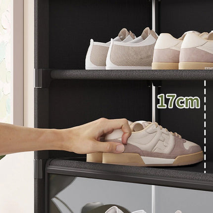 Simple Shoe Cabinet with Transparent Door 8 Tier for Entryway Hallway Durable