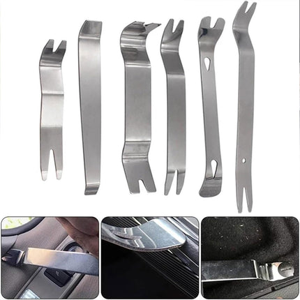 6pcs Pry Bar Tool Set Metal Dismantling Plate Fastener Remover For Car Repair