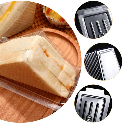 100pcs Transparent Sandwich Packaging Box Plastic Triangle for Baked Snacks