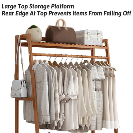 Bamboo Modern Style Floor Standing Coat Rack Home Decor Storage Organizer