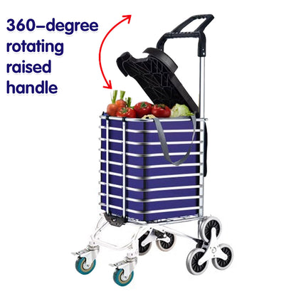 Folding Shopping Trolley Stair-Climbing Cart Lightweight Aluminium Pull Cart