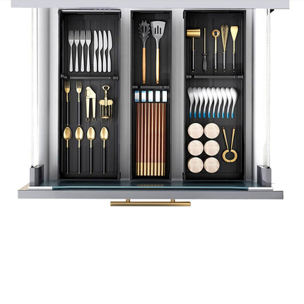 Under Cabinet Drawer Organizer Bin Silverware Utensil Holder Storage Container
