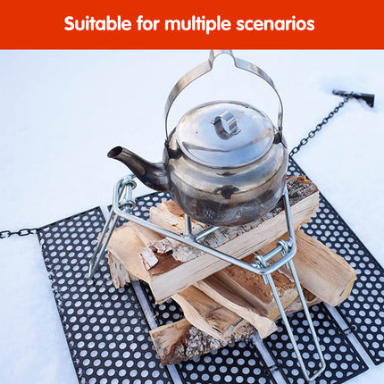 Folding Tripod Camping Stove Rack Triangle Pot Stand Outdoor Cooker Use