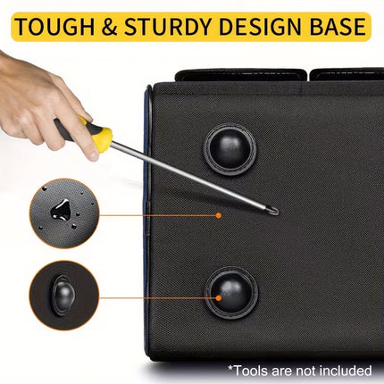 Oxford cloth tool bag tough and sturdy reinforced base design - rubber feet for stability on work surfaces