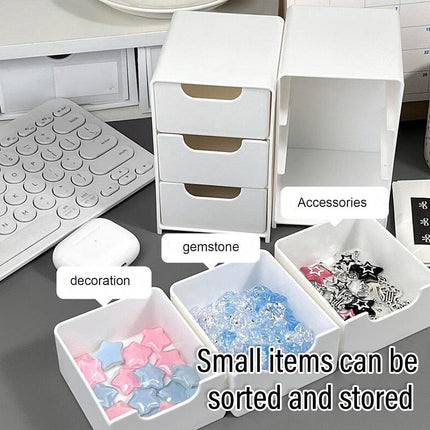 Mini Desktop Organiser Box Portable Storage Box for Office Home Desk Accessories