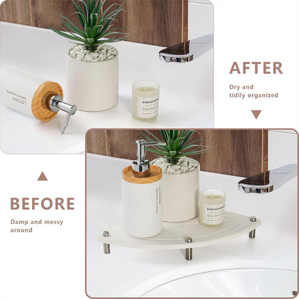 Drain Mat Tray Set Countertop Dish Drying Organizer With Metal Feet For Kitchen