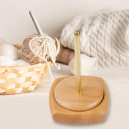 Solid Wood Rotatable Yarn Holder Durable for Knitting Crocheting Weaving Craft