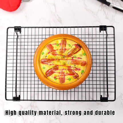 Collapsible Black Mesh Cake Cooling Rack Foldable Baking Tray for Kitchen Use