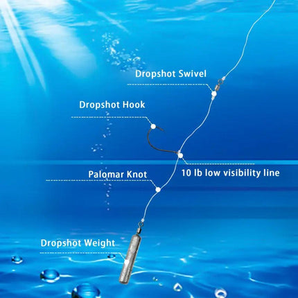 5 Pack Fishing Drop Hook Lead Sinker Bait Rig Board Tackle Accessories Set